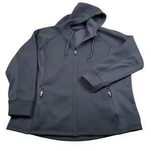 Swiss Tech Full Zip Hoodie Womens 3X Greystone Textured Fleece Activewear